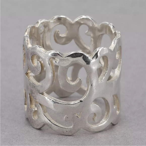 Silpada Vintage Rare .925 Sterling Silver Scroll Ring Sz 7 1/2 - Picture 9 of 9